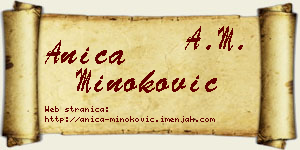 Anica Minoković vizit kartica